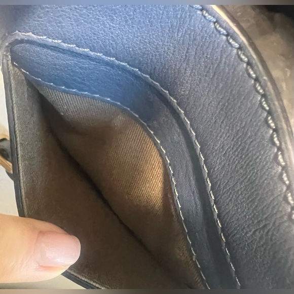 Chloe Marcie Crossbody Saddle Bag Midnight Blue Suede with tassel. - Picture 4 of 12